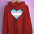 Transgender Pride 8-Bit Pixel Heart Hoodie - Red